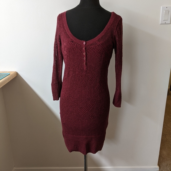 American eagle red crochet dress with lining size L - Picture 1 of 7
